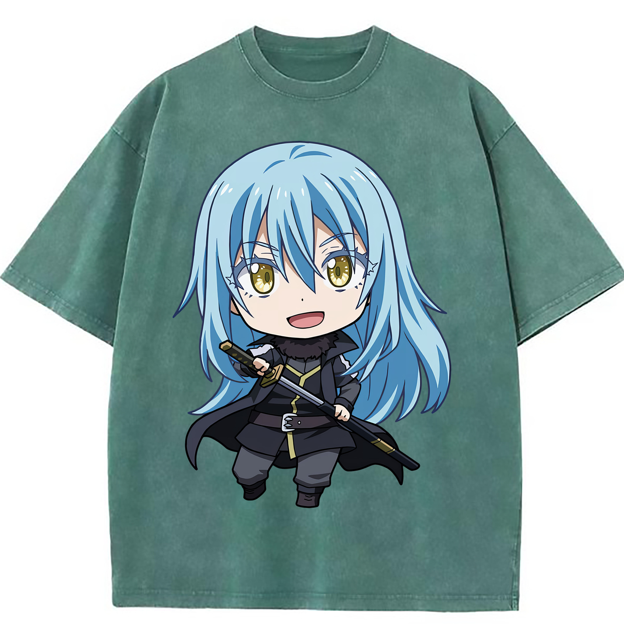 （画像用） 転スラ Regarding Reincarnated to Slime 綿100% ヴィンテージ風 半袖Tシャツ（フロントプリント）